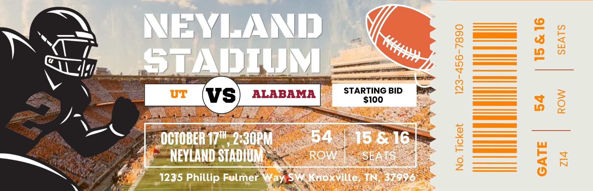 UT vs Alabama Football Game – Ticket Auction